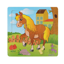 Load image into Gallery viewer, Cute Animals Wooden Educational Jigsaw Toys For Chidlren Kids Education And Learning Puzzles Toys for Girls Boys 9 PCS Or 16 PCS