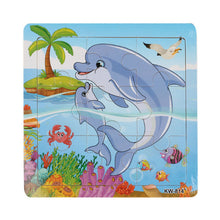 Load image into Gallery viewer, Cute Animals Wooden Educational Jigsaw Toys For Chidlren Kids Education And Learning Puzzles Toys for Girls Boys 9 PCS Or 16 PCS