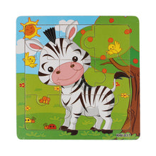 Load image into Gallery viewer, Cute Animals Wooden Educational Jigsaw Toys For Chidlren Kids Education And Learning Puzzles Toys for Girls Boys 9 PCS Or 16 PCS