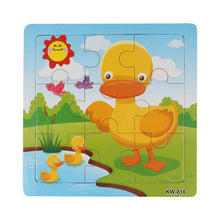 Load image into Gallery viewer, Cute Animals Wooden Educational Jigsaw Toys For Chidlren Kids Education And Learning Puzzles Toys for Girls Boys 9 PCS Or 16 PCS