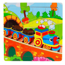 Load image into Gallery viewer, Cute Animals Wooden Educational Jigsaw Toys For Chidlren Kids Education And Learning Puzzles Toys for Girls Boys 9 PCS Or 16 PCS