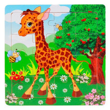 Load image into Gallery viewer, Cute Animals Wooden Educational Jigsaw Toys For Chidlren Kids Education And Learning Puzzles Toys for Girls Boys 9 PCS Or 16 PCS