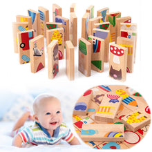Load image into Gallery viewer, 28Pcs/Set Animal Domino Puzzles Toys Wooden Puzzles Domino Blcoks Kids Baby